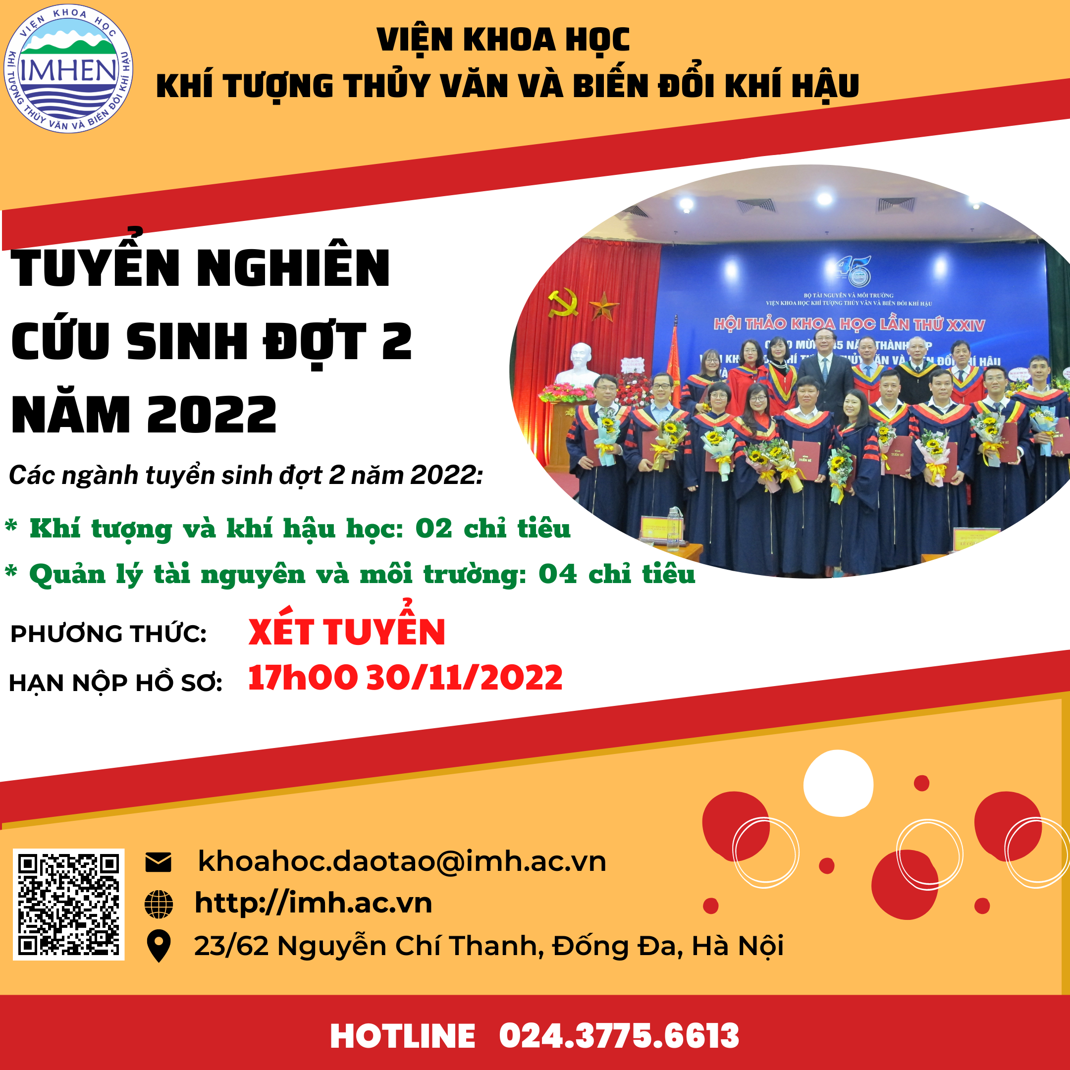 Thông Báo Tuyển Nghiên Cứu Sinh đợt 2 Năm 2022 – IMHEN – VIỆN KHOA HỌC ...